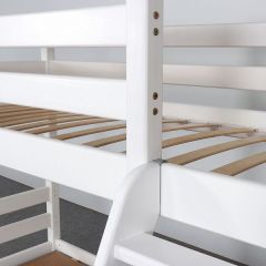 АДЕЛЬ Кровать двухъярусная с наклонной лестницей (белый) в Миассе - miass.mebel24.online | фото 6