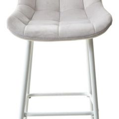 Барный стул ХОФМАН, цвет H-09 Светло-серый, велюр / белый каркас М-City в Миассе - miass.mebel24.online | фото 6