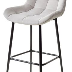 Барный стул ХОФМАН, цвет H-09 Светло-серый, велюр / черный каркас М-City в Миассе - miass.mebel24.online | фото