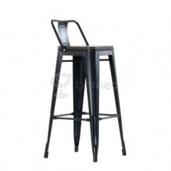 Барный стул N-238 Tolix Wood style Черный в Миассе - miass.mebel24.online | фото