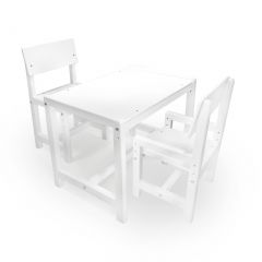 Детский растущий комплект стол и два стула  Я САМ "Лофт" (Белый, Белый) в Миассе - miass.mebel24.online | фото 2