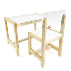 Детский растущий комплект стол и стул  Я САМ "Лофт" (Белый, Сосна) в Миассе - miass.mebel24.online | фото 1