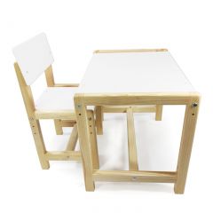 Детский растущий комплект стол и стул  Я САМ "Лофт" (Белый, Сосна) в Миассе - miass.mebel24.online | фото 2