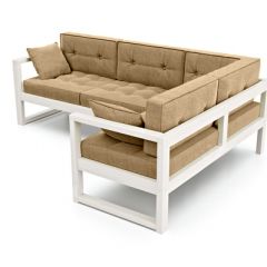 Диван угловой Д-4 Правый (Беж/Белый) в Миассе - miass.mebel24.online | фото 2