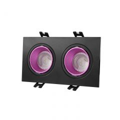 DK3072-BK+PI Встраиваемый светильник, IP 20, 10 Вт, GU5.3, LED, черный/розовый, пластик в Миассе - miass.mebel24.online | фото