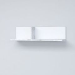 Эго Пл-1 Полка навесная (бетон светлый/белый глянец) в Миассе - miass.mebel24.online | фото 1