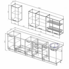 Кухонный гарнитур Антрацит 2800 (Стол. 26мм) в Миассе - miass.mebel24.online | фото 2