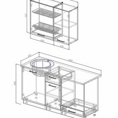 Кухонный гарнитур Жемчуг 1600 (Стол. 26мм) в Миассе - miass.mebel24.online | фото 2