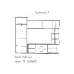 Гостиная ГАРМОНИЯ-3 (ЦРК.ГРМ.03) в Миассе - miass.mebel24.online | фото 2