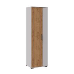 СИДНЕЙ-1 Шкаф платяной ЛДСП Белый /Дуб крафт золотой в Миассе - miass.mebel24.online | фото