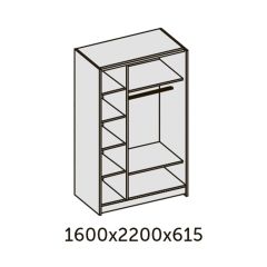 ИННЭС-5 Шкаф-купе 2-х дв. 1600 (2дв. Ф1 - венге) в Миассе - miass.mebel24.online | фото 2