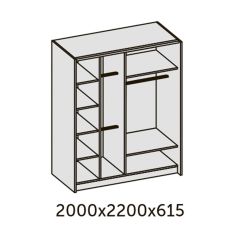 ИННЭС-5 Шкаф-купе 2-х дв. 2000 (2 дв. Ф3 - венге вст. экокожа корич) в Миассе - miass.mebel24.online | фото 2