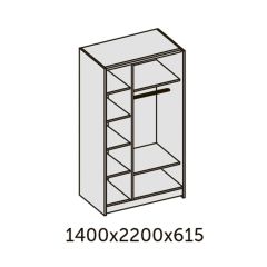 ИННЭС-5 Шкаф-купе 2-х дв.1400 (2дв. Ф3 - бодега белая вставка экокожа белая) в Миассе - miass.mebel24.online | фото 2