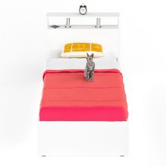 Камелия Кровать 0900, цвет белый, ШхГхВ 93,5х217х78,2 см., сп.м. 900х2000 мм., без матраса, основание есть в Миассе - miass.mebel24.online | фото 2