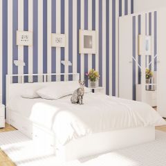 Камелия спальня № 7 Кровать 900 + Стол косметический + Зеркало + Комод, цвет белый, сп.м. 900х2000 мм., б/м, основание есть в Миассе - miass.mebel24.online | фото 5