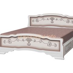 КАРИНА-6 Кровать из массива 1600 (Дуб молочный) с 2-мя ящиками в Миассе - miass.mebel24.online | фото
