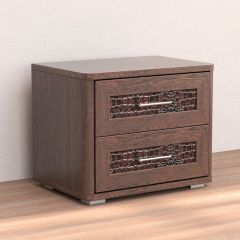Кэт-4 Тумба 2 ящ (МДФ Венге/Экокожа Caiman коричневый) в Миассе - miass.mebel24.online | фото