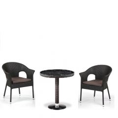 Кофейны комплект плетеной мебели T601/Y79A-W53 Brown (2+1) в Миассе - miass.mebel24.online | фото