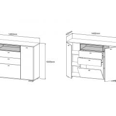 ЛАНС К303 Комод (дуб бунратти/белый) в Миассе - miass.mebel24.online | фото 2