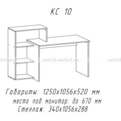 Компьютерный стол №10 (Анкор белый) в Миассе - miass.mebel24.online | фото