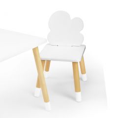 Комплект детской мебели стол и два стула Облачко (Белый/Белый/Береза) в Миассе - miass.mebel24.online | фото