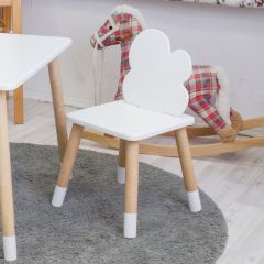 Комплект детской мебели стол и два стула Облачко (Белый/Белый/Береза) в Миассе - miass.mebel24.online | фото 3