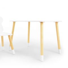 Комплект детской мебели стол и стул Облачко (Белый/Белый/Береза) в Миассе - miass.mebel24.online | фото 1