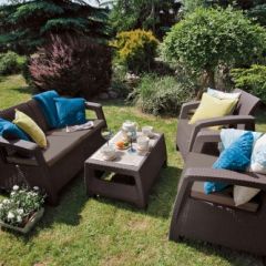 Комплект мебели Корфу сет (Corfu set) коричневый - серо-бежевый * в Миассе - miass.mebel24.online | фото 2