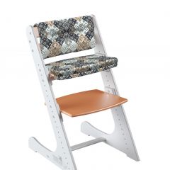 Комплект растущий стул и подушки Конёк Горбунёк Комфорт  (Бело-оранжевый, Лабиринт) в Миассе - miass.mebel24.online | фото