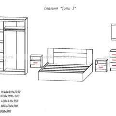 Комплект спальни СИТИ-3 (Анкор темный/анкор белый) в Миассе - miass.mebel24.online | фото 2