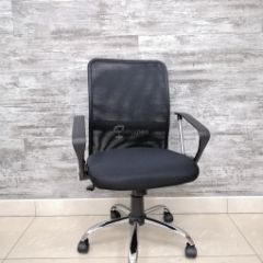 Кресло Barneo K-147 для персонала (черная ткань и сетка) в Миассе - miass.mebel24.online | фото 3