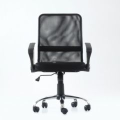 Кресло Barneo K-147 для персонала (черная ткань и сетка) в Миассе - miass.mebel24.online | фото 4