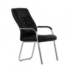 Кресло Barneo K-15 для посетителей и переговорных (черный) в Миассе - miass.mebel24.online | фото 1