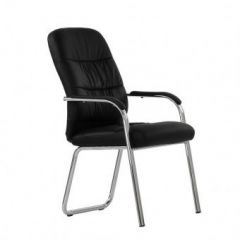 Кресло Barneo K-16 для посетителей и переговорных (черный) в Миассе - miass.mebel24.online | фото