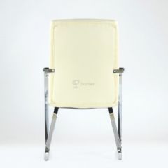 Кресло Barneo K-25 для посетителей и переговорных (хром, бежевая экокожа) в Миассе - miass.mebel24.online | фото 3