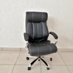 Кресло Barneo K-303 для руководителя (черная экокожа) в Миассе - miass.mebel24.online | фото
