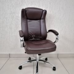 Кресло Barneo K-45 для руководителя (коричневая экокожа) в Миассе - miass.mebel24.online | фото 1