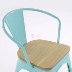 Кресло Barneo N-245 Tolix style Wood  (RAL6027 бирюзовый) в Миассе - miass.mebel24.online | фото 3