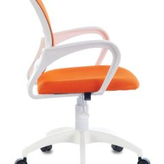 Кресло BRABIX "Fly MG-396W", пластик белый, сетка, оранжевое, 532401, MG-396W_532401 в Миассе - miass.mebel24.online | фото 3