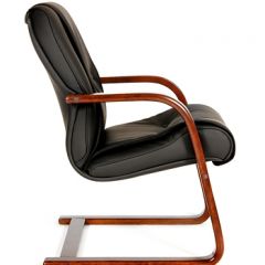 Кресло для посетителя CHAIRMAN  653 V (Кожа) Черное в Миассе - miass.mebel24.online | фото 3