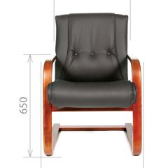 Кресло для посетителя CHAIRMAN  653 V (Кожа) Черное в Миассе - miass.mebel24.online | фото 4