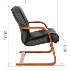 Кресло для посетителя CHAIRMAN  653 V (Кожа) Черное в Миассе - miass.mebel24.online | фото 5