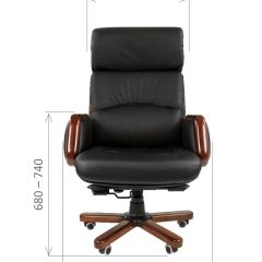 Кресло для руководителя CHAIRMAN 417 (Натуральная кожа) Черное в Миассе - miass.mebel24.online | фото 4