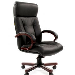 Кресло для руководителя CHAIRMAN  421 (Натуральная кожа) Черное в Миассе - miass.mebel24.online | фото 1