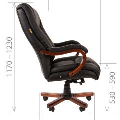 Кресло для руководителя CHAIRMAN  503 (Кожа) Черное в Миассе - miass.mebel24.online | фото 5