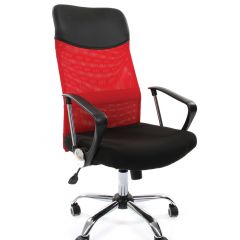 Кресло для руководителя CHAIRMAN 610 N (15-21 черный/сетка красный) в Миассе - miass.mebel24.online | фото