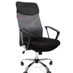 Кресло для руководителя CHAIRMAN 610 N(15-21 черный/сетка серый) в Миассе - miass.mebel24.online | фото