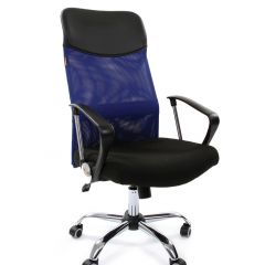 Кресло для руководителя CHAIRMAN 610 N (15-21 черный/сетка синий) в Миассе - miass.mebel24.online | фото 1