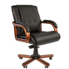 Кресло для руководителя CHAIRMAN  653 М (Кожа) Черное в Миассе - miass.mebel24.online | фото 1