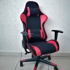 Кресло геймерское Barneo K-50 (черная сетка красные вставки) в Миассе - miass.mebel24.online | фото